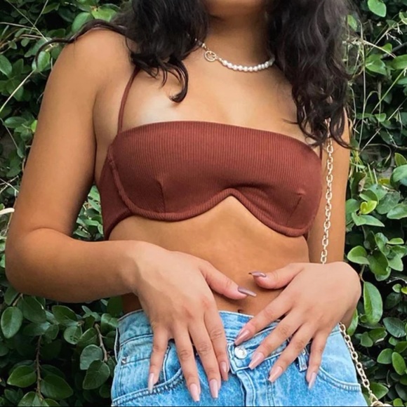 Princess Polly Tops - Princess polly NWT brown bra crop top
